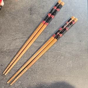🛒 $1 with bundle Naruto Shippuden collectible bamboo chopsticks Akatsuki Red